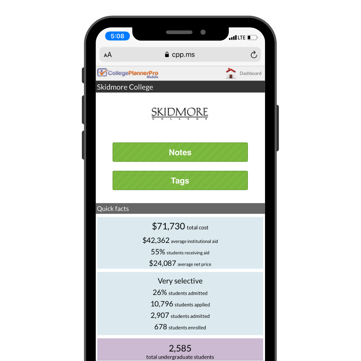 Features CollegePlannerPro